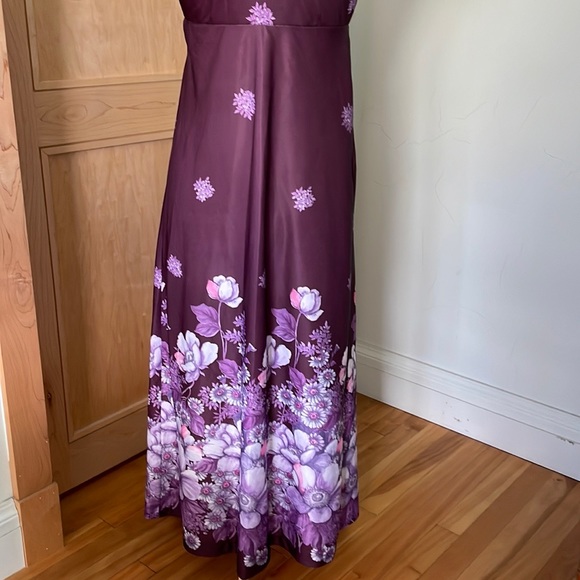 Vintage Giorgie Girl 70’s Long Purple Floral Boho Hippie Dress, Size M - Picture 10 of 16